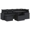 vidaXL Set canapele de grădină cu perne, 7 piese, negru, poliratan