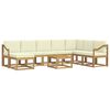 vidaXL Set de canapele de exterior cu pernă 9 pcs Alb și crem