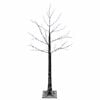 vidaXL Brad de Crăciun nins cu LED Maro 22 x 22 x 120 cm Plastic