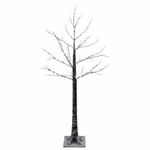 vidaXL Brad de Crăciun nins cu LED Maro 22 x 22 x 120 cm Plastic