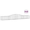 vidaXL Coșuri gabion arcuite 10 buc, 400x50x40/60 cm, fier galvanizat