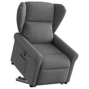 vidaXL Fotoliu electric rabatabil cu ridicare, gri &icirc;nchis, textil
