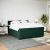 vidaXL Pat box spring cu saltea, verde &icirc;nchis, 200x200 cm, catifea
