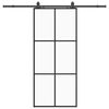 vidaXL Ușă glisantă cu set de feronerie neagră 90x205 cm Sticlă ESG