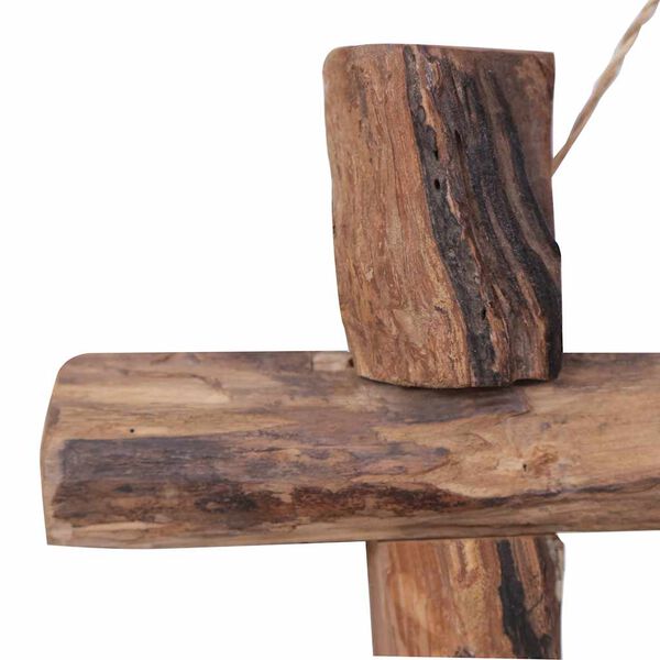 vidaXL Oglindă din bușteni, natural, 50x50 cm, lemn de tec reciclat