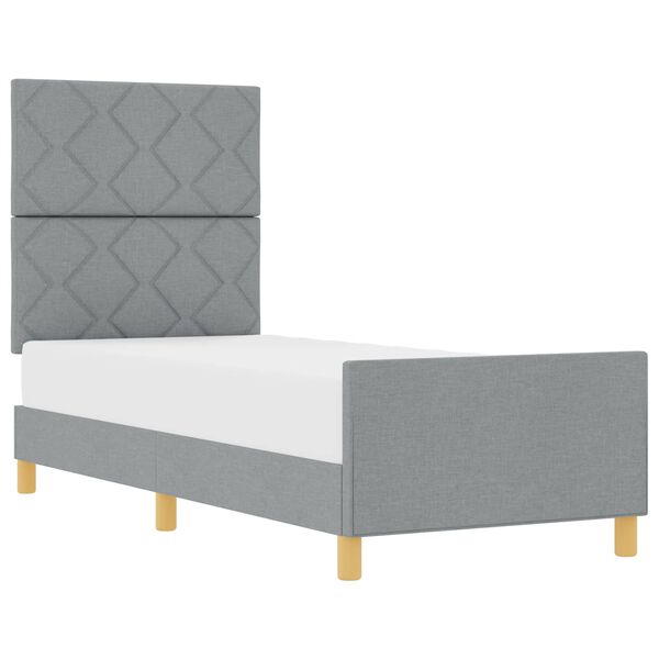 vidaXL Cadru de pat cu headboard Gri deschis 80 x 200 cm țesătură