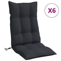 vidaXL Perne de scaun cu spătar înalt, 6 buc, negru, țesătură Oxford