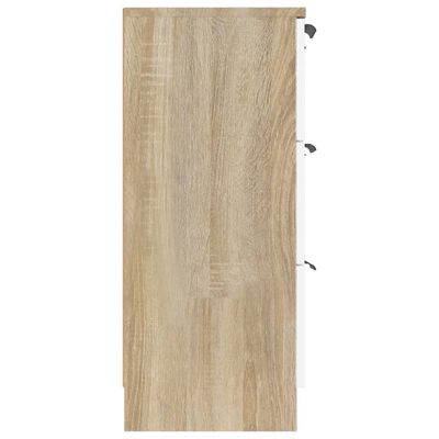 vidaXL Servantă, alb și stejar sonoma, 60x30x70 cm, lemn prelucrat