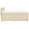 vidaXL Pat box spring cu saltea, crem, 140x200 cm, textil