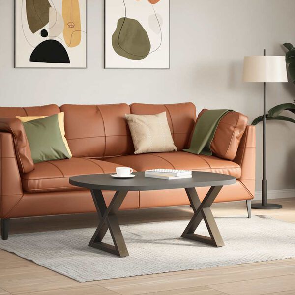 vidaXL Picioare pentru măsuță de cafea, 2 buc., oțel natural, 60 x (42-43,3) cm