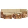 vidaXL Set canapea sectională cu pernă 7 pcs Natural și Bej