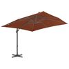 vidaXL Umbrelă de grădină cantilever cu stâlp din aluminiu, teracotă, 400x300 cm