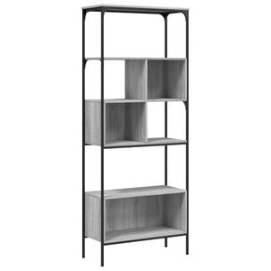 vidaXL Bibliotecă cu 5 niveluri gri sonoma 76x33x188,5cm lemn compozit