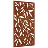 vidaXL Decor de perete 105x55 cm design frunze bambus oțel Corten
