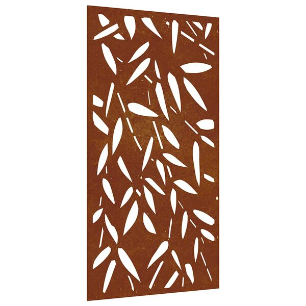 vidaXL Decor de perete 105x55 cm design frunze bambus oțel Corten