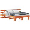 vidaXL Cadru de pat cu headboard Maro 120 x 190 cm Lemn de pin masiv