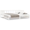 vidaXL Pat de zi cu extensie, alb, 90x190 cm, lemn masiv de pin