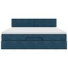 vidaXL Cadru de pat otoman cu saltea Albastru &icirc;nchis 160x200cm catifea