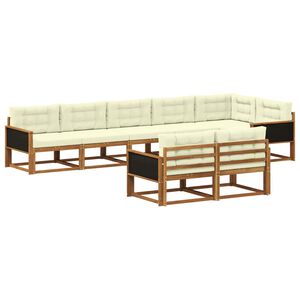 vidaXL Set de canapele de exterior 8 pcs Natural și Crem
