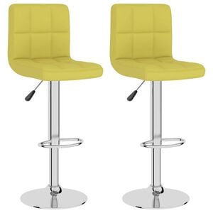 vidaXL Scaune de bar, 2 buc., verde, material textil