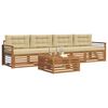 vidaXL Set de canapele de exterior cu pernă 5 pcs Natural și Bej