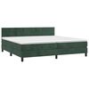 vidaXL Pat box spring cu saltea, verde &icirc;nchis, 200x200 cm, catifea
