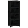 vidaXL Bibliotecă, negru, 50x35x125,5 cm, lemn masiv de pin