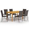 vidaXL Set mobilier de grădină, 7 piese, maro