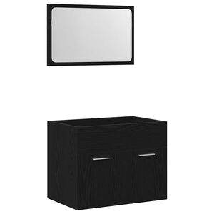 vidaXL Set de mobilier de baie din 2 piese din lemn de stejar negru