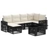 vidaXL Set de canapele pentru grădină 7 buc. Negru și Alb crem