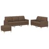 vidaXL Set de canapele cu perne, 3 piese, maro, textil