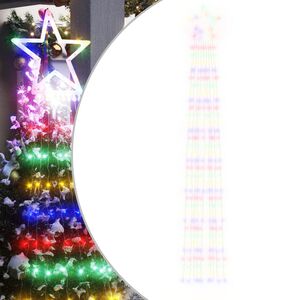 vidaXL Instalație brad de Crăciun 320 LED-uri, multicolor, 375 cm