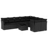 vidaXL Set canapele de grădină cu perne, 10 piese, negru, poliratan