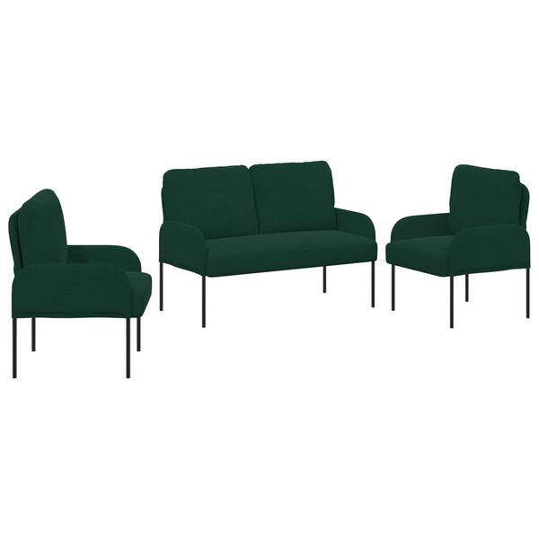 vidaXL Seturi de canapele 3 pcs Verde &icirc;nchis 115 x 56 x 80 cm placaj
