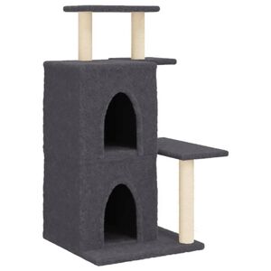 vidaXL Ansamblu de pisici, st&acirc;lpi din funie sisal, gri &icirc;nchis, 97 cm