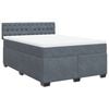 vidaXL Pat box spring cu saltea, gri &icirc;nchis, 160x200 cm, catifea