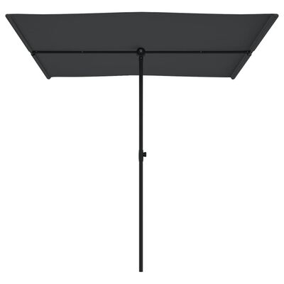 vidaXL Umbrelă de soare de exterior, stâlp aluminiu, negru, 2 x 1,5 cm