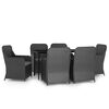 vidaXL Set de masă pentru grădină, 7 piese, cu perne, negru