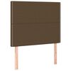 vidaXL Pat box spring cu saltea, maro &icirc;nchis, 90x190 cm, textil