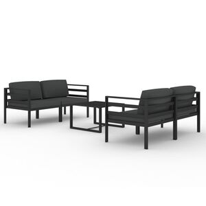 vidaXL Set mobilier de grădină cu perne, 5 piese, antracit, aluminiu