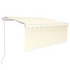vidaXL Copertină retractabilă automat cu stor, crem, 3,5x2,5 m