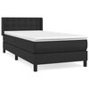 vidaXL Pat box spring cu saltea, negru, 90x200 cm, piele ecologică