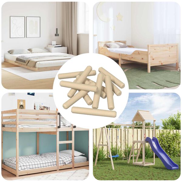 vidaXL Doweluri din lemn 12000 pcs Maro Lemn masiv