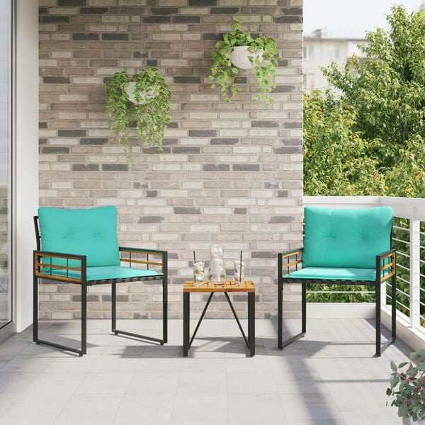 vidaXL Set de Mobilier pentru Exterior cu pernă 3 pcs Turcoaz