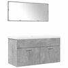vidaXL Set mobilier de baie, 3 piese, gri beton, lemn compozit