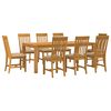 vidaXL Set de dining 9 buc. Bej Lemn de stejar masiv