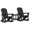 vidaXL Set de lounge pentru grădină 3 pcs Negru HDPE