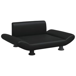 vidaXL Pat de c&acirc;ini, negru, 70x45x28 cm, piele ecologică