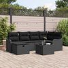 vidaXL Set de canapele pentru grădină cu pernă 7 pcs Negru Rattan poli