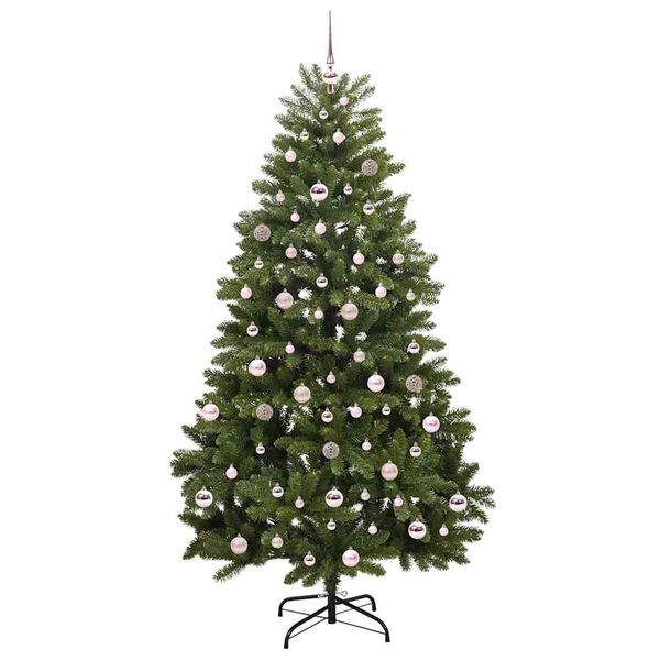 vidaXL Brad de Crăciun artificial cu 300 LED Verde 210 cm PVC și Metal